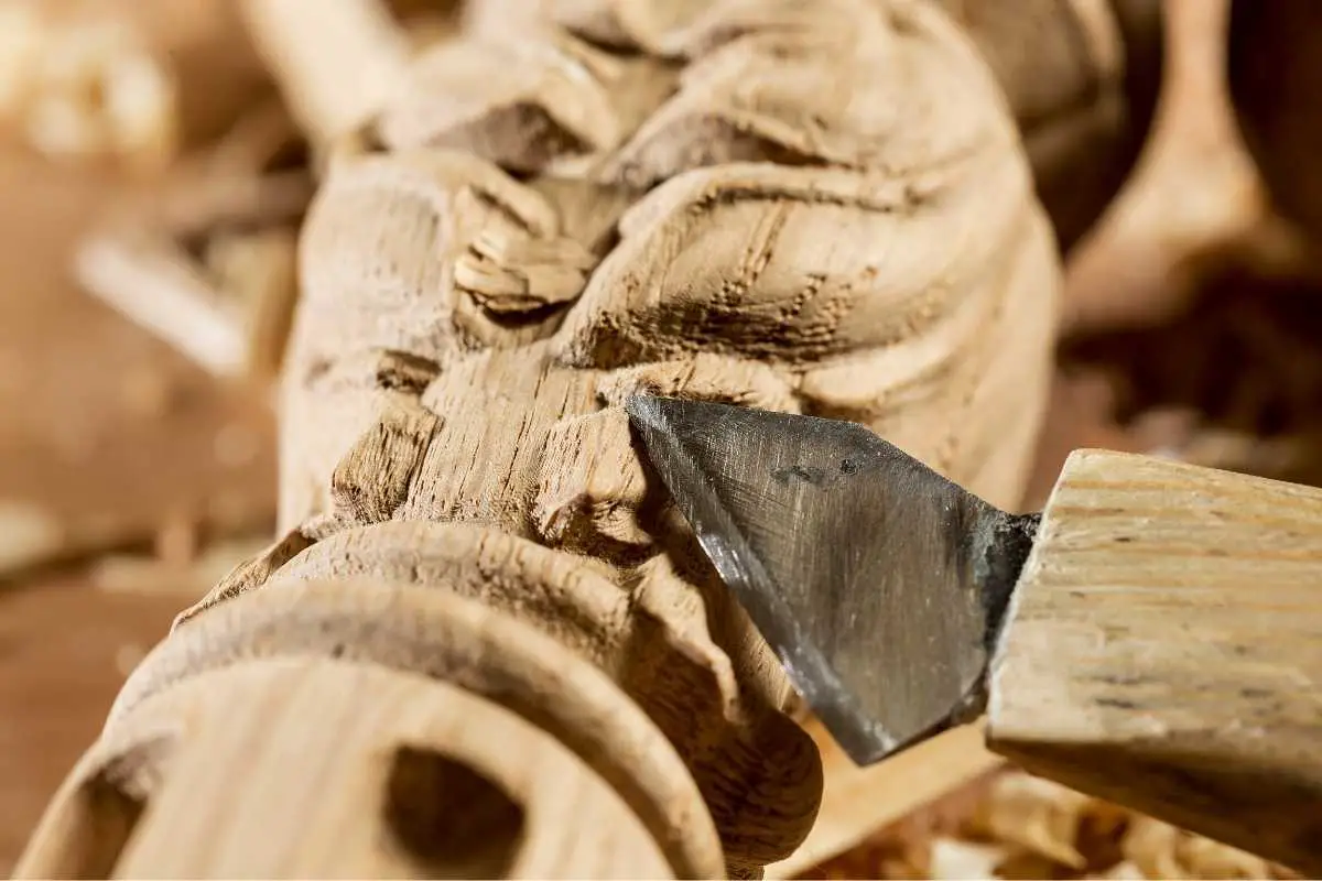 carving into wood