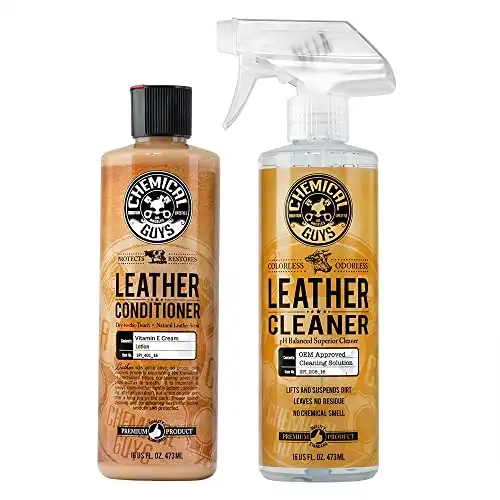 Chemical Guys Leather Cleaner and Leather Conditioner Kit for Use on Leather Apparel, Furniture, Car Interiors, Shoes, Boots, Bags & More