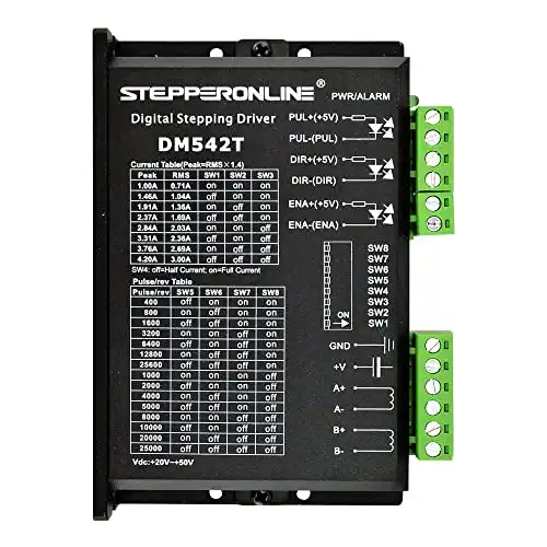 STEPPERONLINE CNC Stepper Motor Driver 1.0-4.2A 20-50VDC 1/128 Micro-Step Resolutions for Nema 17 and 23 Stepper Motor